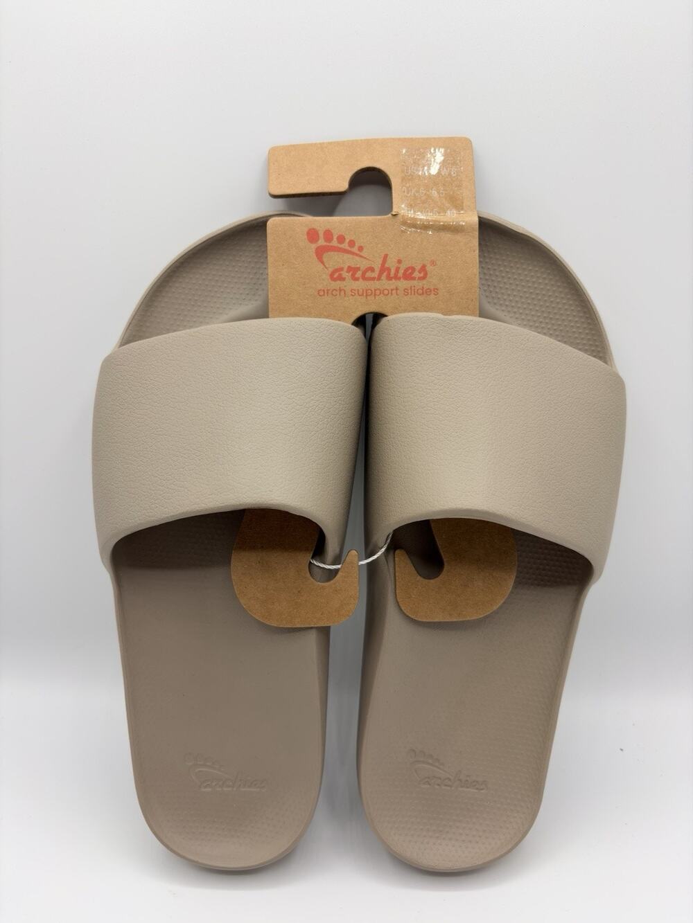 Archies Flip Flop Sandals Unisex Sz M 7 W 8 Tan Brown Arch Support Therapy NWT